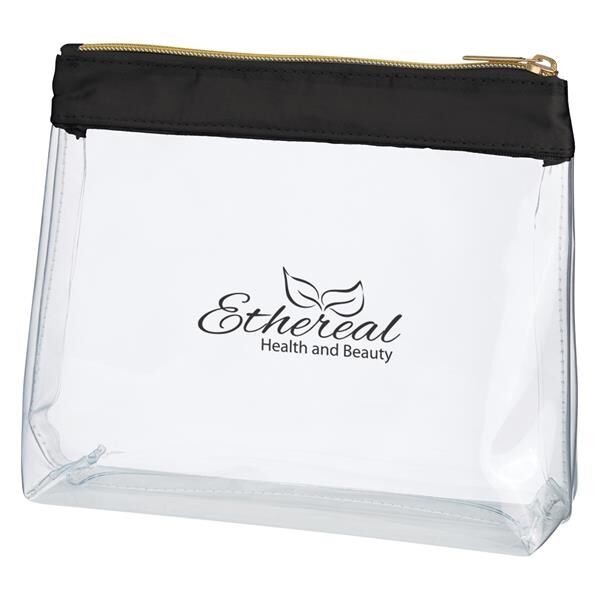 Main Product Image for Custom Printed Sadie Satin Clear Cosmetic Bag