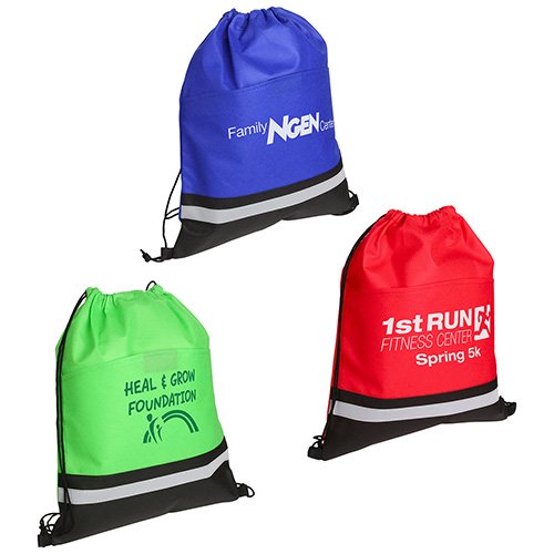 Main Product Image for Promotional Imprinted Drawstring Bag Safety With Reflecti