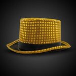 Sequin Top Hat-Imprintable Bands Available - Gold-black