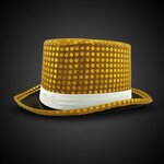 Sequin Top Hat-Imprintable Bands Available - Gold-white