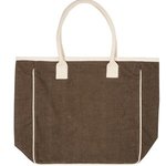 Seville Jute/Canvas Tote - Brown