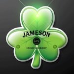 SHAMROCK BLINKY LED LAPEL PINS -  