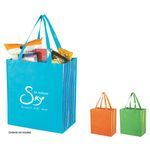 Shiny Laminated Non-Woven Tropic Shopper Tote Bag -  