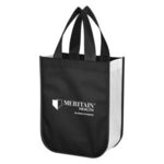 Shiny Non-Woven Shopper Tote Bag - Black