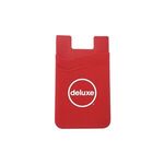 Silicone Dual Pocket Phone Wallet - Red