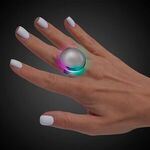 Silver Button LED Laser Ring - Silver