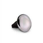 Silver Button LED Laser Ring -  