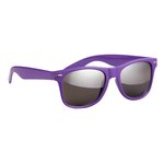 Silver Mirrored Malibu Sunglasses - Purple