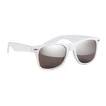 Silver Mirrored Malibu Sunglasses - White
