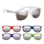 Silver Mirrored Malibu Sunglasses -  