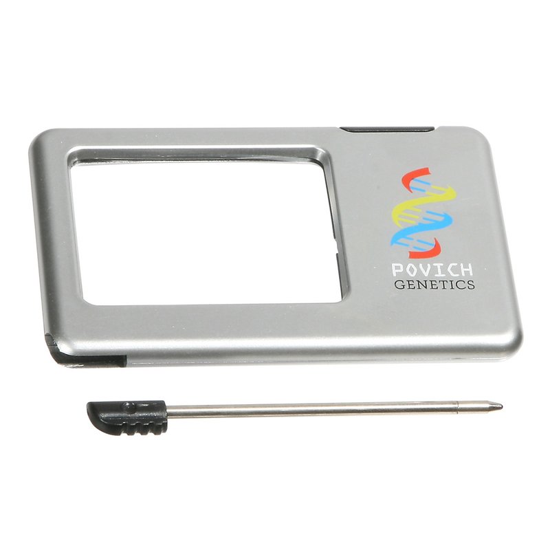 Main Product Image for Custom Printed Silver Thin Light-Up Magnifier