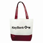 Skyline RPET Laminated Tote Bag - White-burgundy