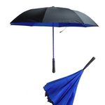 Skyline Two-Tone Inversion Umbrella - Medium Blue