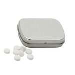 Small Rectangular Hinged Mint Tin - Silver