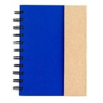Small Spiral Notebook with Sticky Notes and Flags - Natural With Royal Blue