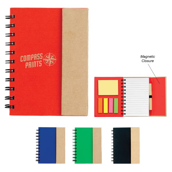Main Product Image for Custom Printed Small Spiral Notebook With Sticky Notes And Flags