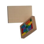 Small Wooden Log Puzzle - Brown-multi Color