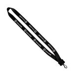 Smooth Nylon Lanyard with Plastic Clamshell & Swivel Snap Ho - Black