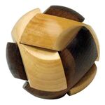 Soccer Ball Wooden Puzzle - Brown-natural