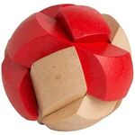 Soccer Ball Wooden Puzzle - Red-brown