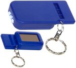 Solar Powered Light & Whistle Key Chain - Blue