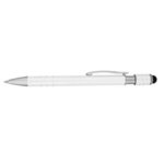 Spin Top Pen With Stylus - Metallic White