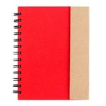 Spiral Notebook with Sticky Notes and Flags - Natural with Red