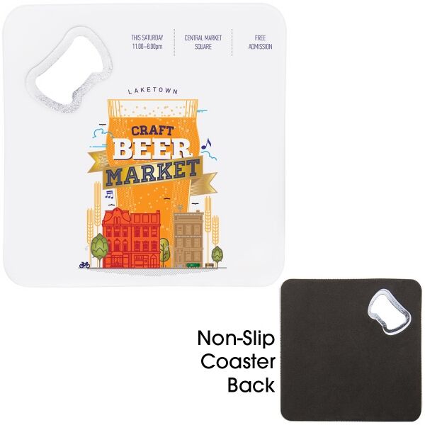 Main Product Image for Square Bottle Opener Coaster