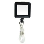 Square Domed Badge Holder with Alligator Clip - Black