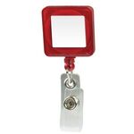 Square Domed Retractable Badge Holder with Slide on Clip