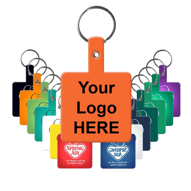 Main Product Image for Custom Printed Square Flexible Key Tag