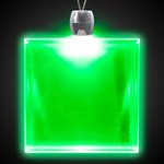 Square Light-Up Acrylic Pendant Necklace - Green
