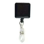 Square Pad Print Retractable Badge Holder with Alligator Clip