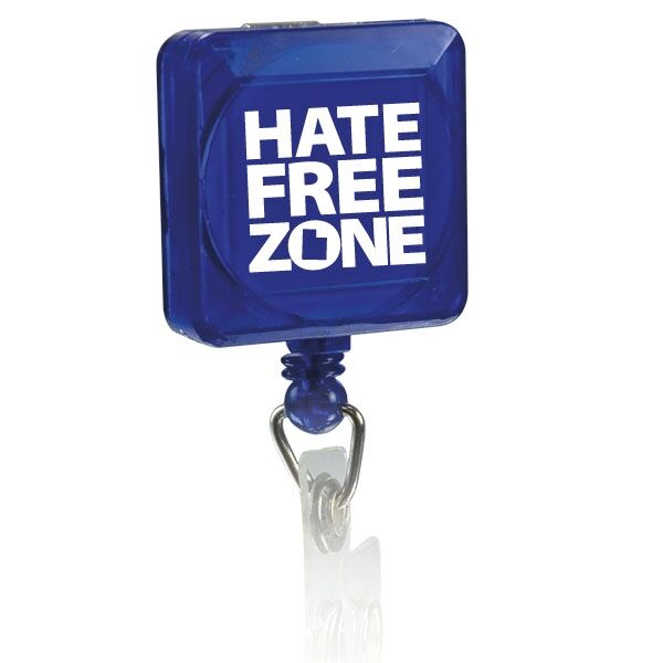 Main Product Image for Square Pad Print Retractable Badge Holder With Alligator Clip