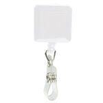 Square Pad Print Retractable Badge Holder with Alligator Clip