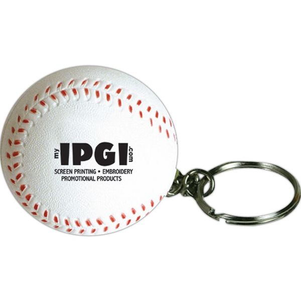 Main Product Image for Imprinted Squeezies Baseball Keyring Stress Reliever