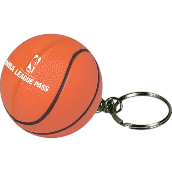 Main Product Image for Imprinted Squeezies Basketball Keyring Stress Reliever