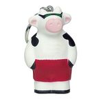 Squeezies® Cool Cow Keyring Stress Reliever - White-red-black
