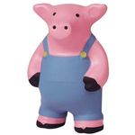 Squeezies® Farmer Pig Stress Reliever - Pink-blue
