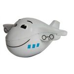 Squeezies® Mini Plane (w/Smile) Stress Reliever - Silver