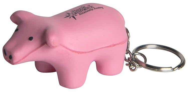 Main Product Image for Imprinted Squeezies Pig Keyring Stress Reliever