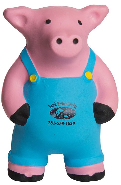 Main Product Image for Custom Squeezies(R) Farmer Pig Stress Reliever