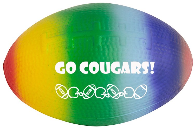 Main Product Image for Custom Squeezies(R) Rainbow Football Stress Relievers