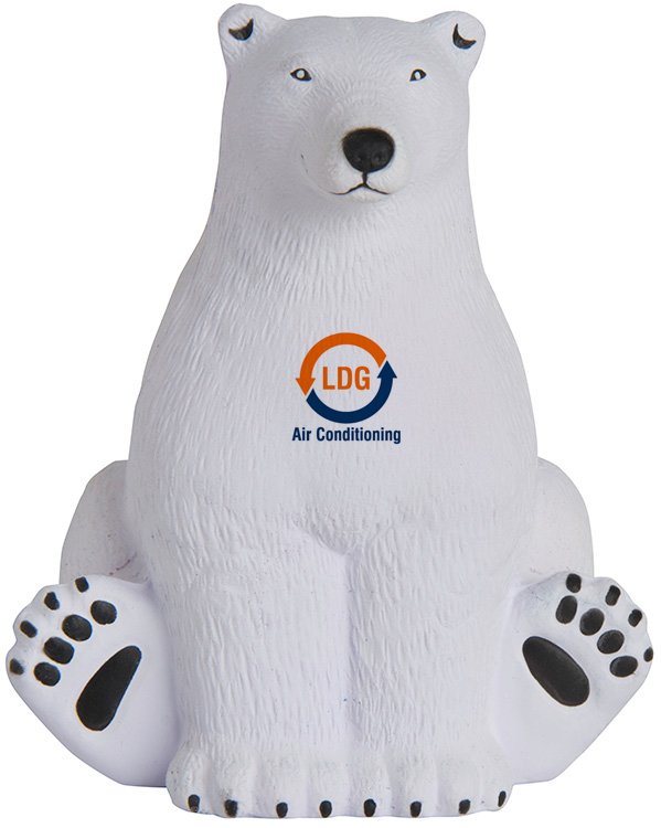 Main Product Image for Imprinted Squeezies(R) Sitting Polar Bear Stress Reliever