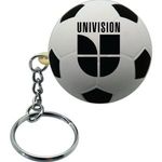 Squeezies® Soccer Ball Keyring Stress Reliever - White-black