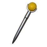 Squeezies Top Tennis Ball Pen - Silver