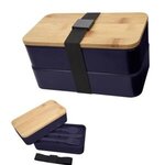 Stackable Bento Lunch Set - Navy With Black