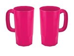 Stadium Cup Beer Stein Single Wall  32 oz. - Neon Pink