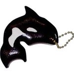 Standard Shape Vinyl-Coated Floating Key Tag - Orca Whale - Black