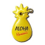 Standard Shape Vinyl-Coated Floating Key Tag -  Pineapple - Yellow